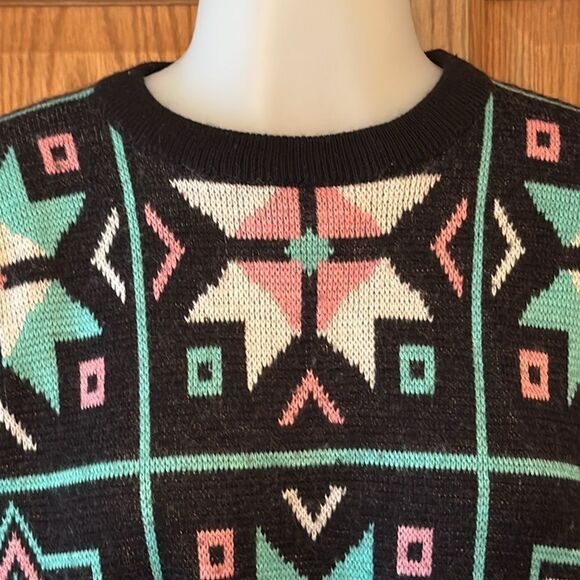 TYROLIA BY HEAD Vintage 80s Pastel Geometric Wool Blend Sweater - Picture 3 of 9